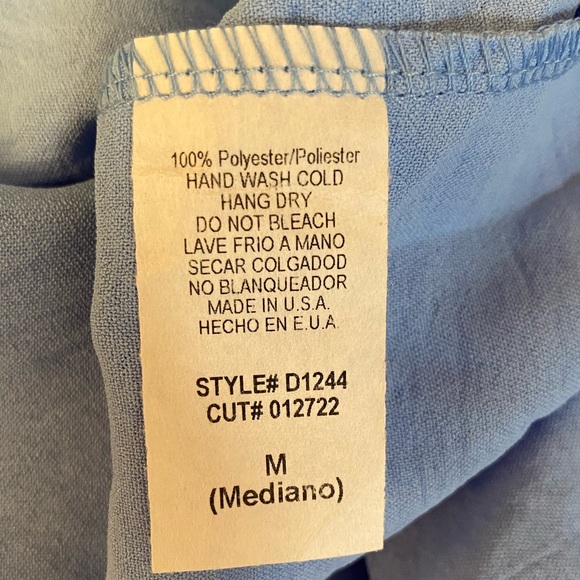 COPY - NWOT Off Shoulder Sky Blue Short Puff Sleeves Dress with Side Pockets - Picture 7 of 10